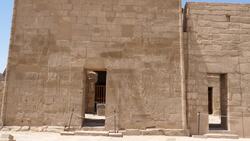 Egypt, Medinet Habu - Mortuary Temple of Ramesses III - Chapel of Divine Votaresses Stock Footage