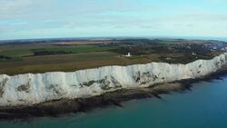 Soar Above Dover's Iconic White Cliffs with Stunning Drone Footage Stock Footage