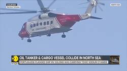 North Sea Collision: Oil tanker & cargo vessel collide in North Sea News Clip