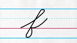 Lowercase cursive letter f Instructional Video