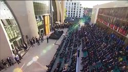 Erdogan attends inauguration ceremony of Cologne Central Mosque Stock Footage