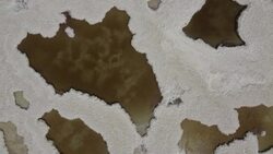 CLEAN : Aerial shots of crystalized minerals on Dead Sea evaporation ponds News Clip