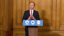 Head of NHS Simon Stevens speaking at Downing Street press conference News Clip