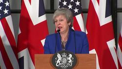 US President Donald Trump and Prime Minister Theresa May answer questions at joint press conference in the Foreign and Commonwealth Office News Clip