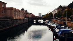 Copenhagen downtown - canals in Denmark Stock Footage