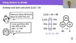 Solve problems with 4-digit dividends using factors and long division Instructional Video