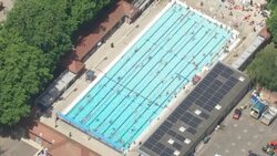 UK Heatwave - Aerials People trying to stay cool in London News Clip