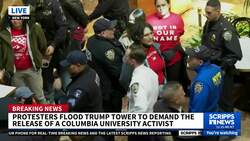 Protesters flood Trump Tower to demand release of Columbia University activist News Clip