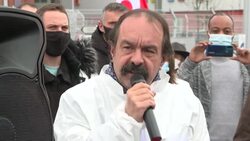 CLEAN : French union leader supports Sanofi employees threatened with job cuts News Clip