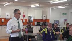 Starmer gives a speech at BAE Systems shipyard in Scotstoun News Clip