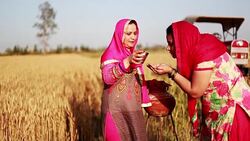 women serving water in traditional style Stock Footage
