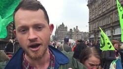 Climate change protesters occupy Edinburgh bridge News Clip