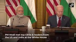India-US Hi-Tech Handshake Event | Biden gifts an 'AI' T-shirt to PM Modi News Clip