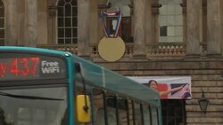 Liverpool celebrates Katarina Johnson-Thompson winning Heptathlon Gold Medal News Clip