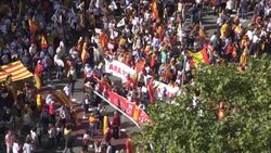 CLEAN : Anti separatist rally in Barcelona draws 80,000 News Clip