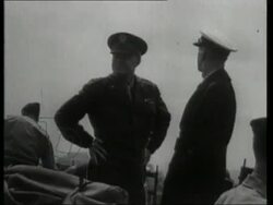 Eisenhower and other military leaders visit troops in France a few days after D-Day, 12th June 1944 Stock Footage