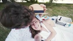 Happy couple taking selfie. Stock Footage