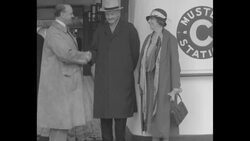 Lord and Lady Byng on ocean liner leaving for England, 1932 News Clip