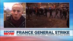 Protests in France move up a gear as darkness falls over pension reform strike News Clip