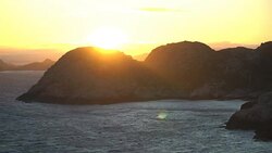 Amazing view of sunset over the rocks and the North sea on the most southern point of Norway Stock Footage