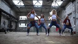 Synchronized break dancers performing together Stock Footage