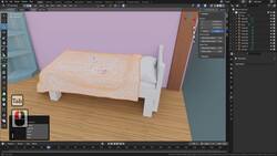 Mastering the Art of Isometric Room Design in Blender 3 - Adding Texture Detail to Bed 3D Prop Instructional Video