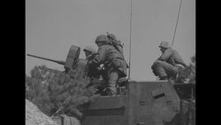 US troops operating quad-mount machine gun near truce line in South Korea News Clip