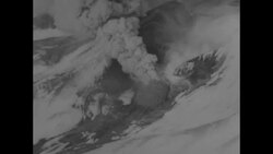 Mount Katmai volcano near Kodiak, Alaska erupts, sending clouds of ash and smoke into the air, February 1953 News Clip