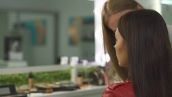 Beautiful girl in a beauty salon Stock Footage