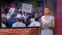 Rep. Torres holds counter rally during former President Trump's campaign rally in Crotona Park in the Bronx News Clip