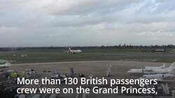Covid-19 outbreak: 135 Britons land in Birmingham after quarantine on Grand Princess cruise ship News Clip