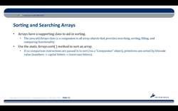 Complete Java SE 8 Developer Bootcamp - Sorting and Searching Arrays Instructional Video
