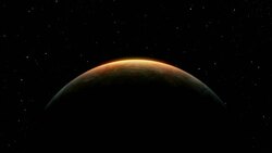 Sunrise over Dark Planet from space with galaxy star Stock Footage