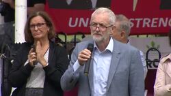 Jeremy Corbyn Speaks at a European Parliament election campaign rally in Bootle News Clip
