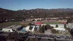 La Canada High School Aerial Shot Stock Footage