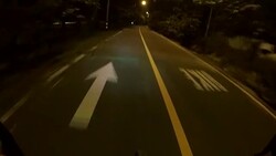 POV bicycle riding, commuter with road racing bike at night Stock Footage