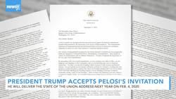 President Trump Accepts Pelosi's Invite To Deliver State Of The Union News Clip