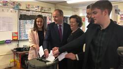 Irish election: Fianna Fail leader Micheal Martin votes News Clip