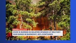 Wildfire at major military gunnery range in Burlington and Ocean counties burns over 1,100 acres News Clip