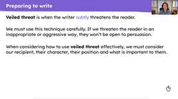 Writing part one of the main body of a persuasive letter, inspired by a text Instructional Video
