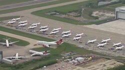 UK: Aerial views Gatwick Airport News Clip