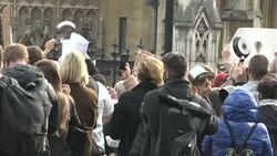 Hospitality workers protesting in Parliament Square News Clip