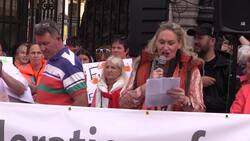 Childcare providers demand more funding in protest outside Dail News Clip