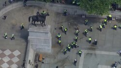 UK: Far right and anti black lives matter protest demonstration in London. News Clip