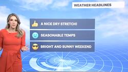Dry weather ahead with below-average temps the next few days News Clip