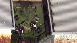 Aerial shots of a Gatwick migrant processing centre News Clip