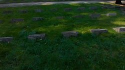 Old Cemetery in a park (aerial) Stock Footage