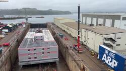 Bibby Stockholm - barge set to house asylum seekers remains in Falmouth News Clip