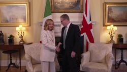 Prime Minister meets with Italian counterpart Giorgia Meloni at Downing Street News Clip