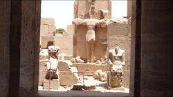 Egypt, Luxor - Karnak Temple - Festival Temple of Thutmose III Stock Footage